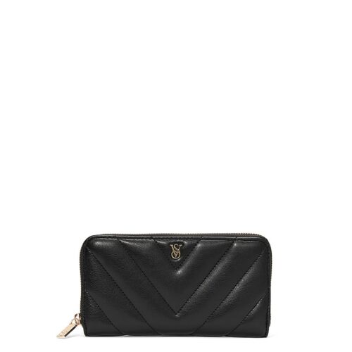 Large Wallet with Zip Black