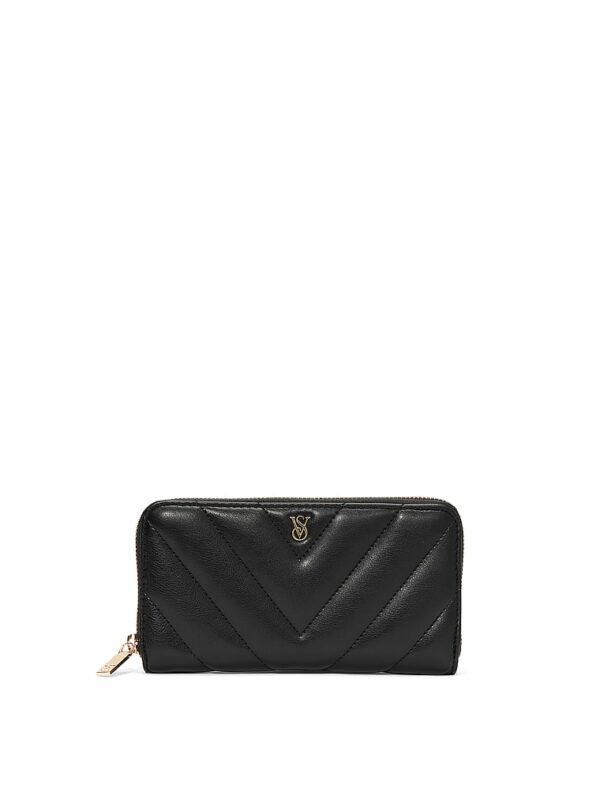 Large Wallet with Zip Black