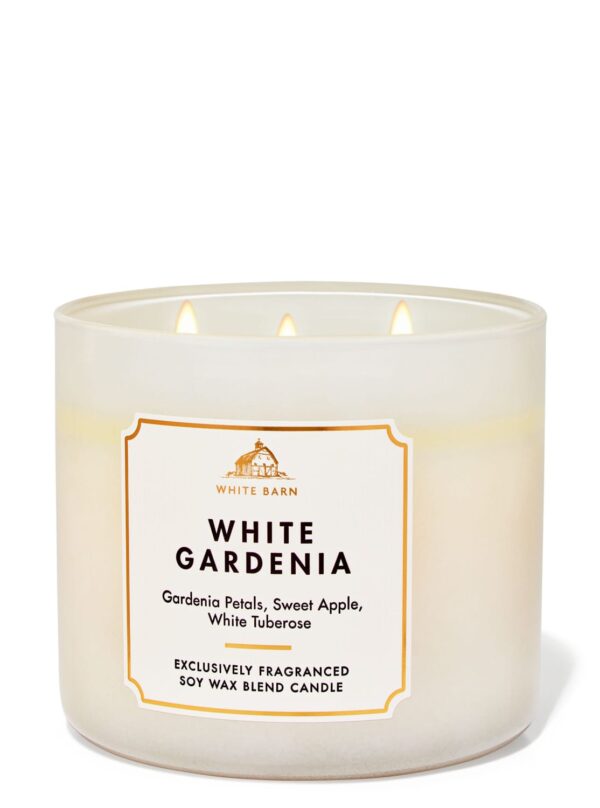 Candela de 3 Mechas White Gardenia